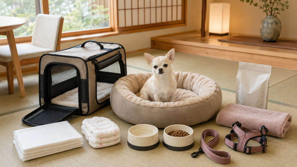 犬と温泉宿へ泊まるときに用意する旅行用品