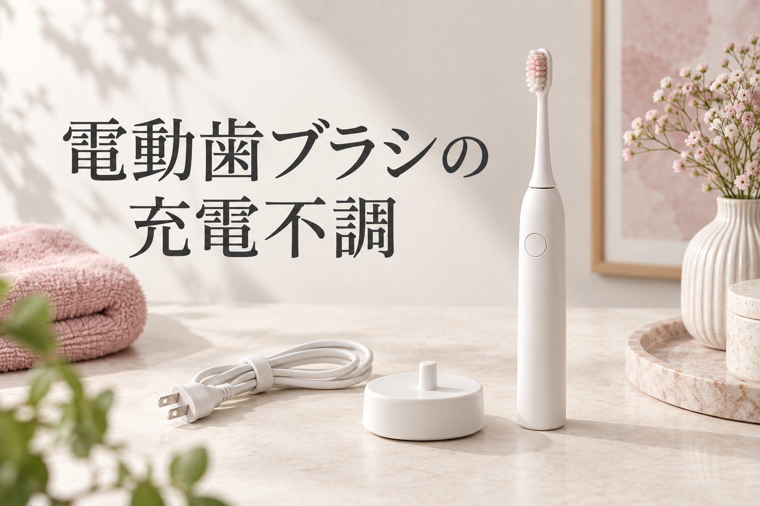 電動歯ブラシの充電不調を確認する記事のタイトル入りイメージ