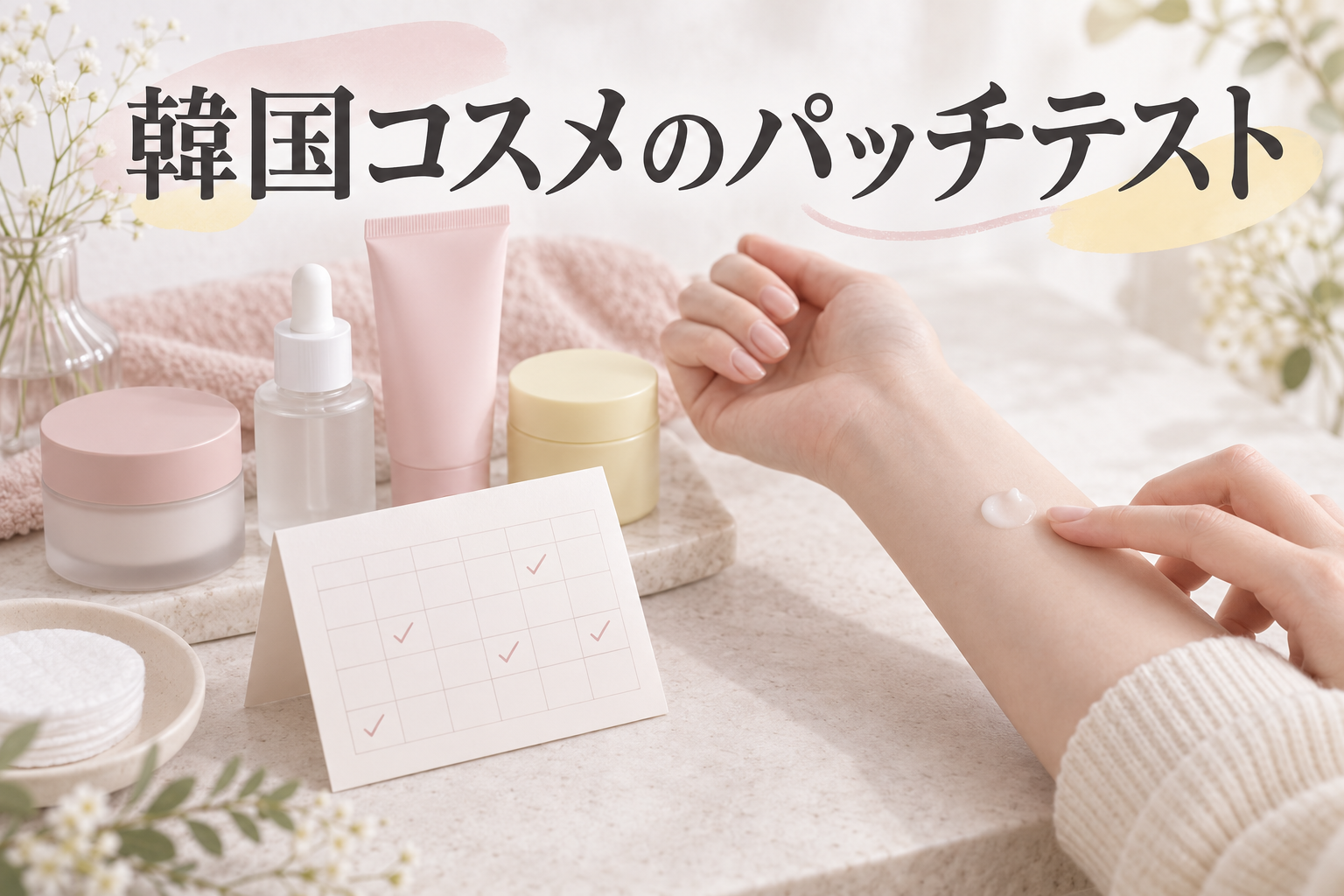 韓国コスメのパッチテストというタイトル入りのイメージ