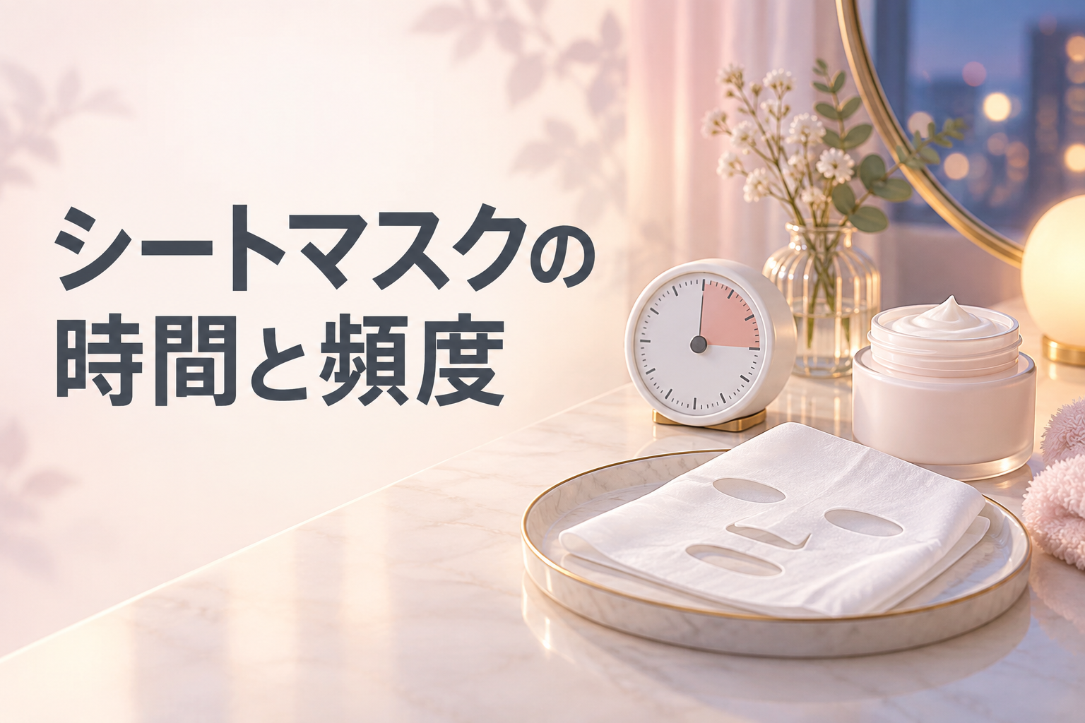 シートマスクの時間と頻度を解説する記事のアイキャッチ